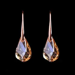 New Vintage Personality Long Dangle Earrings for Women Girls Fashion Rose Gold Color Water Drop Zircon Earrings Jewelry Gifts