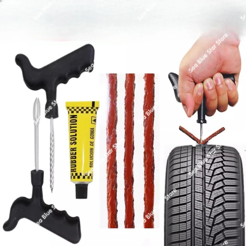 

Tire repair tool set, portable bag, vacuum car, motorcycle, electric bottle, road minimally invasive vulcanization strip