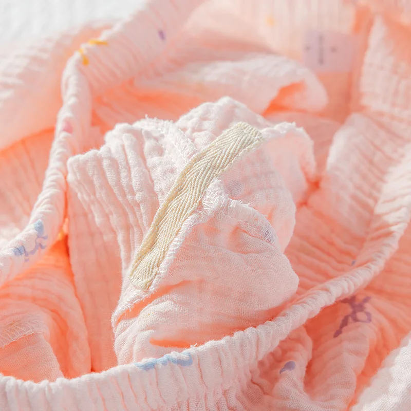 طقم بيجامة نسائي جديد لربيع وصيف 2025 100% كريب قطني فضفاض لطيف للفتيات بأكمام طويلة قطعتين ملابس منزلية ملابس نوم #6