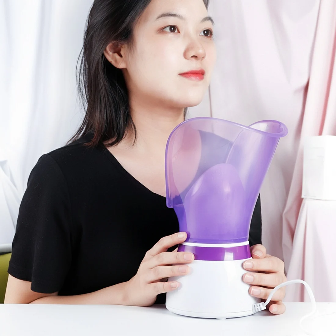 Facial Steamer 50ML Nano Hot Sprayer Spray Skin Moisturizer Face Humidifier Pores Cleansing Deep Hydration Control Oil EU Plug-A