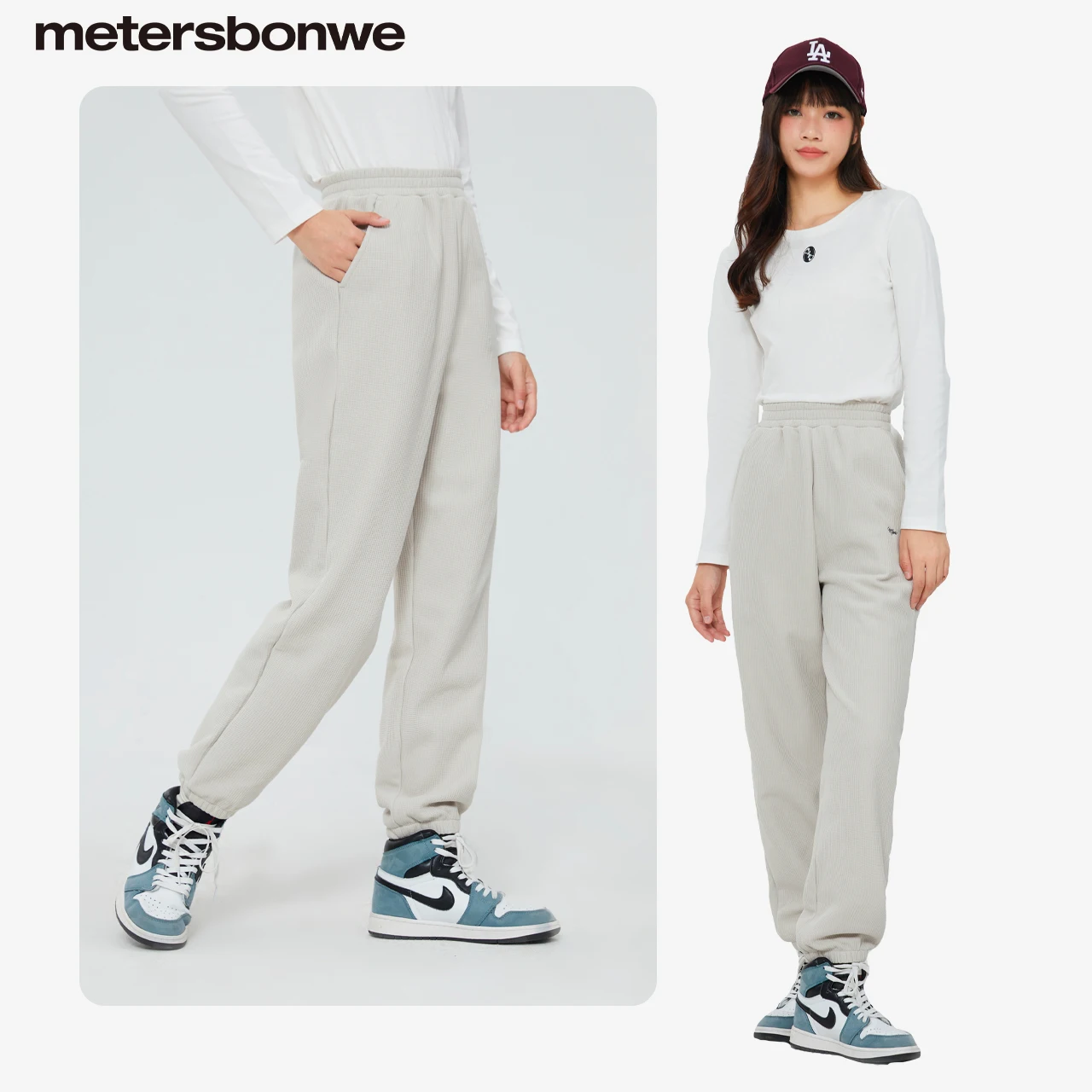 

Metersbonwe Women's Fleece-lined Knit Trousers Loose Thicker And Warmer Female Pants Winter