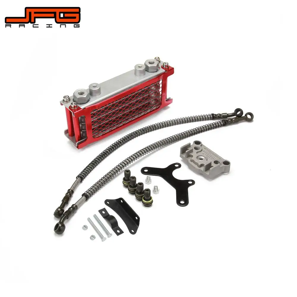 Oil Cooler Motorcycle Oil Radiator For Honda 125cc 140cc Universal Dirt Bike Aluminum 4 Row ATV Enduro Motocross Modified Part