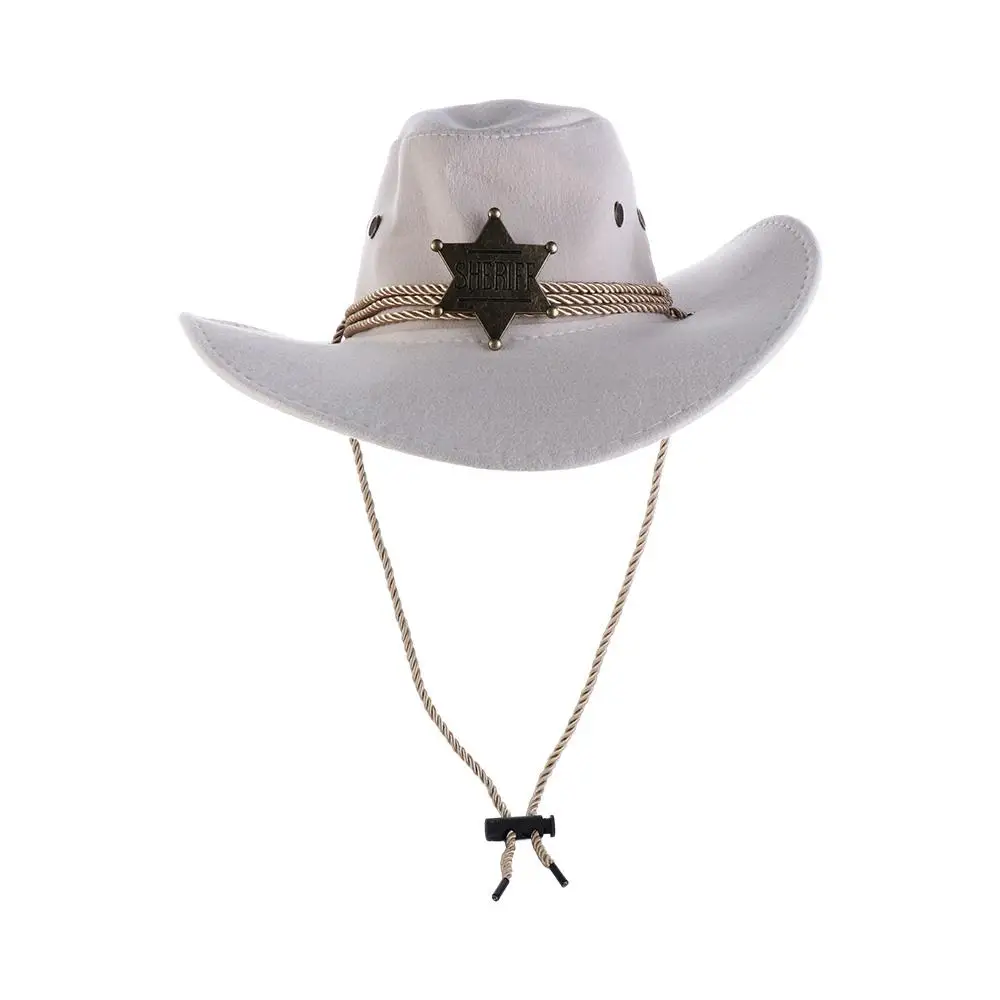 Elegant Climbing Hats Cycling Caps Woolen Wide Brim Knight Hats Summer Sun Hats Star Western Cowboy Hats Travel Sunscreen Caps
