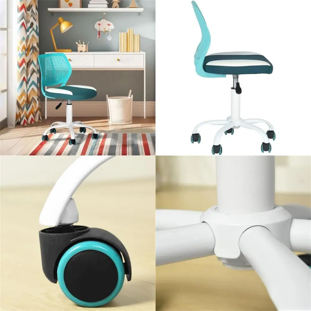 

Mesh Back Office Armchair in Teal and White