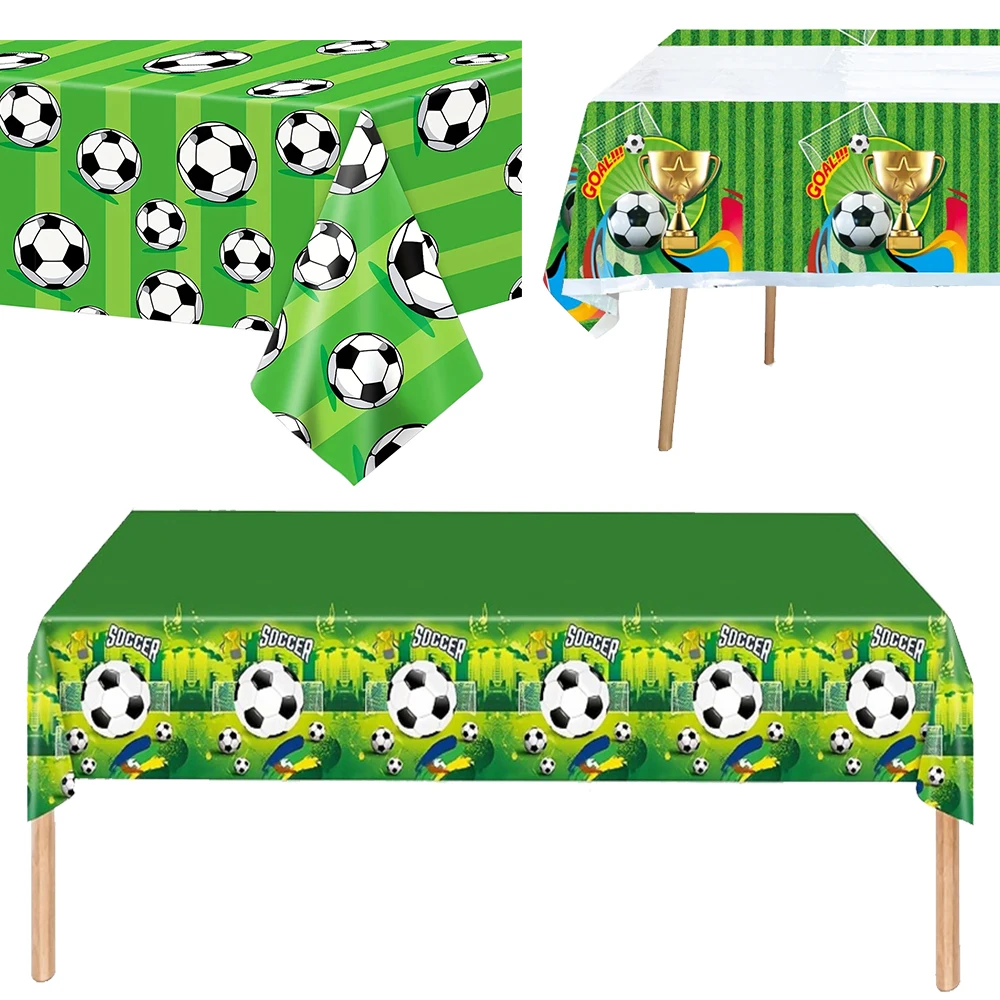 1pcs Football Tablecloth Tablecover Soccer Themed Birthday Tablecloth Tablecover Boys Football Birthday Party decor supplies