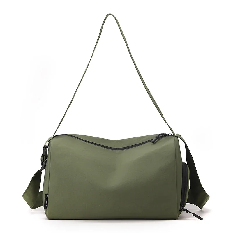 Bolsos de viaje informales de gran capacidad de colores sólidos, bolsos deportivos de ocio duraderos con cremallera de nailon para Unisex, oferta 2025