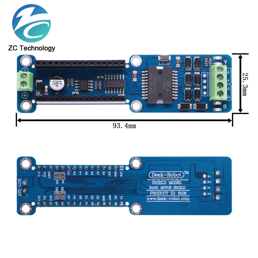 Imagem -02 - Registro de Dados Escudo para Arduino Nano Registrador Módulo 3.3v Rtc Relógio em Tempo Real Duplo Canal Placa Motorista do Motor Nano L298p