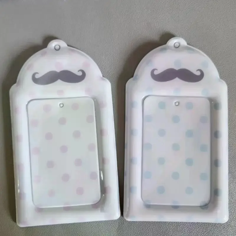 Polka Dot Print Card Holder PVC Kpop Idol 3 Inch Photocard Meal Card School ID Card Storage Display Pendant