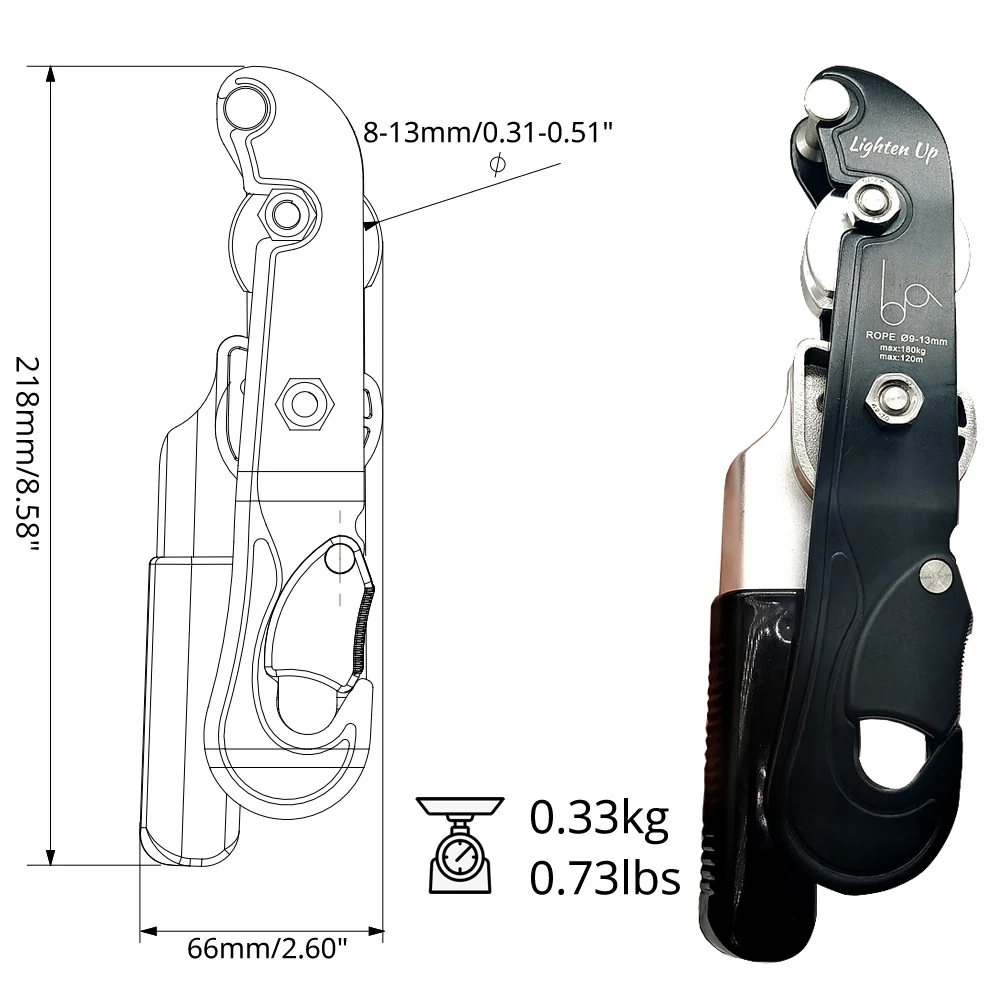 Imagem -04 - Outdoor Rock Escalada Descida Dispositivo Stop Handle-control Rapel Downhill Descender Rapel Profissional