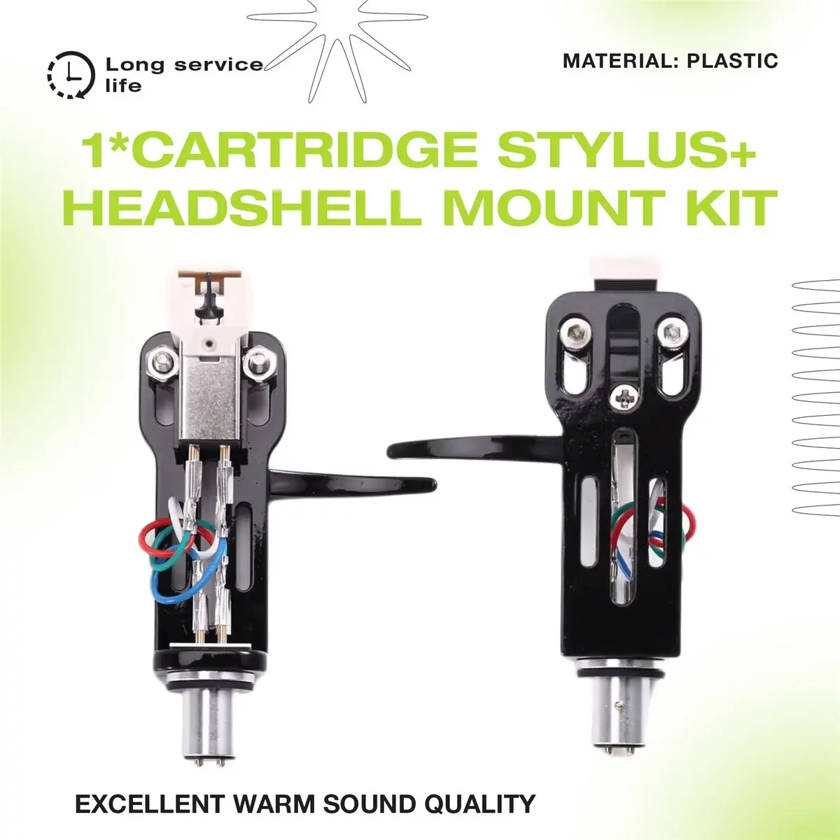 AA80 AT3600L Magnetic Cartridge Stylus+Headshell Mount Kit for LP Vinyl Record Player Turntable Phonograph Platenspeler