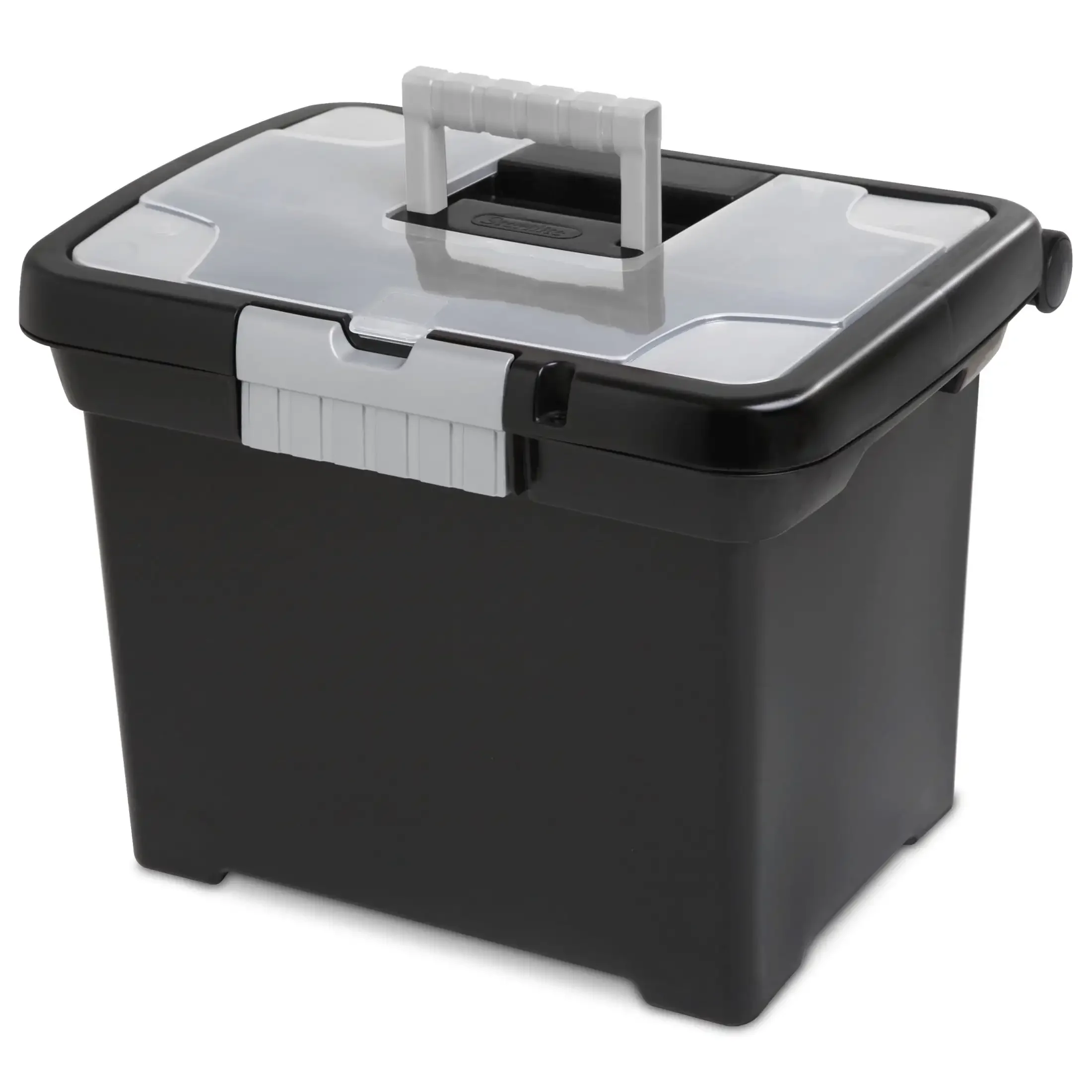 

Plastic Storage Bin/ Portable File Box, Black