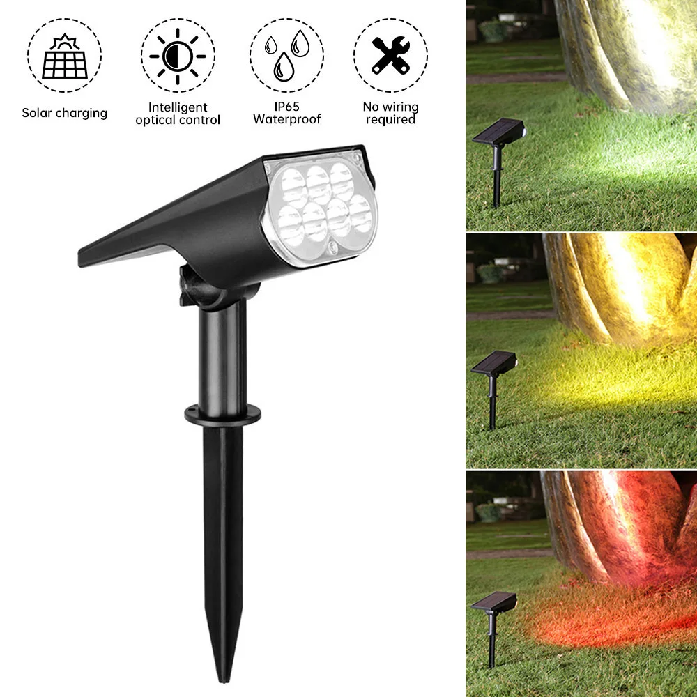 solar led spotlight 7led lampada super bright paisagem patio luz do gramado ip65 ajustavel 01