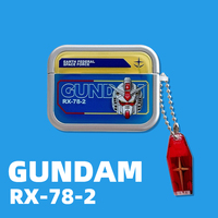 For AirPods Pro 2nd Case Gundam RX-78-2 Anime Soft Silicone Cover For AirPods 4 3 2 Men Keychain Earphone Charging Box Pendant