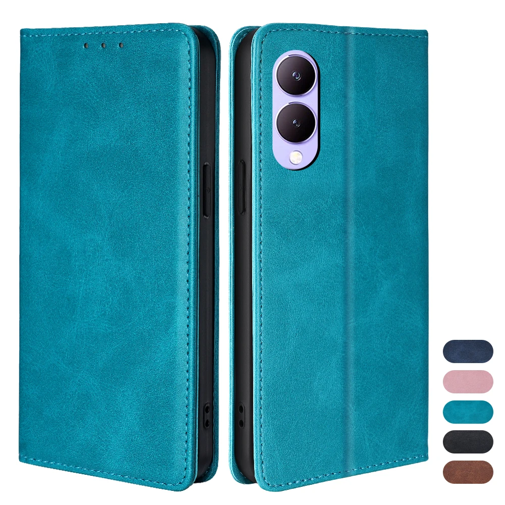 Protection Magnetic Phone Case for VIVO Y17S Y02 Y02A Y11 Y100 Y200 Y51S Y35 Y35T Leather Flip Book Case with Cover Stand Funda