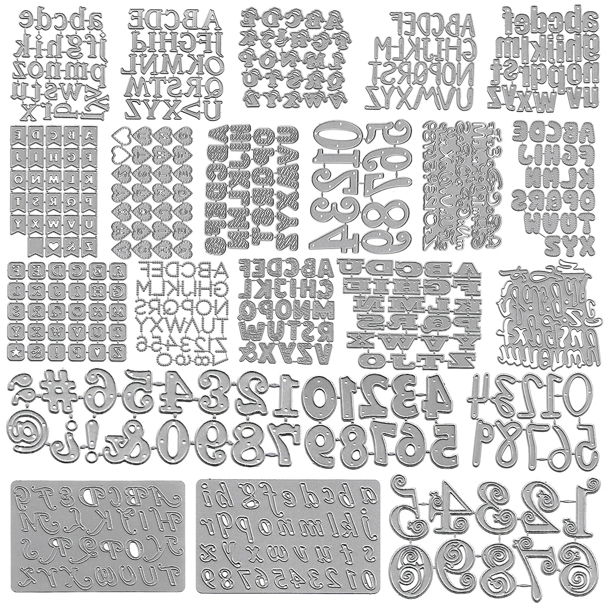 DIY metalowa matryca do scrapbookingu 3D dekoracja kartek okolicznościowych Kreatywne wielkie i małe litery 26P 0-9 cyfr 2024