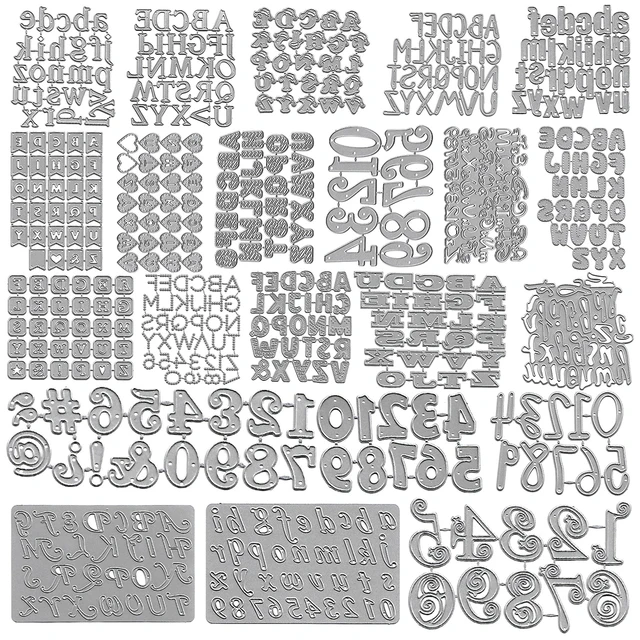 DIY metalowa matryca do scrapbookingu 3D dekoracja kartek okolicznościowych Kreatywne wielkie i małe litery 26P 0-9 cyfr 2024