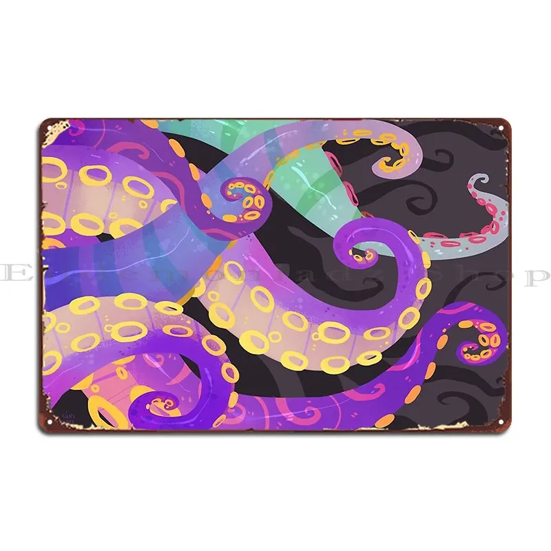 Tentacles Metal Plaque Poster Personalized Plaques Character Decoration Wall Mural Tin Sign Poster