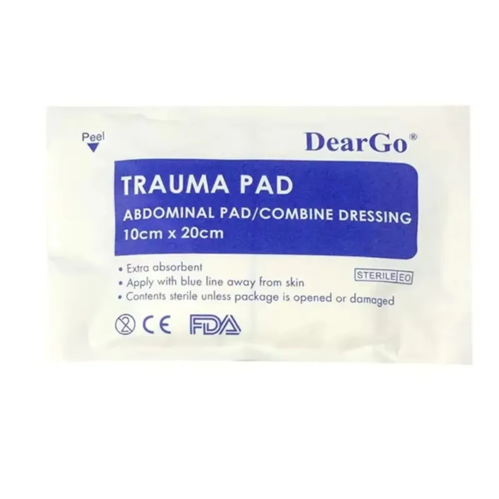 Almohadilla hemostática no tejida para traumatismos, vendaje absorbente de primeros auxilios, Kit de cuidado de quemaduras de gasa para Control de sangrado de emergencia