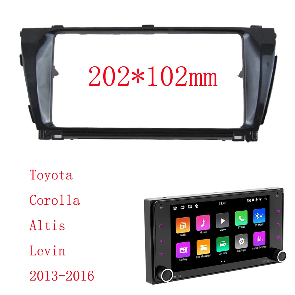 2 Din Android Car Radio Fascia For TOYOTA Corolla Altis/ Levin 2014-16 Auto Stereo Install Dash Panel Mount Frame Kit Mount Trim