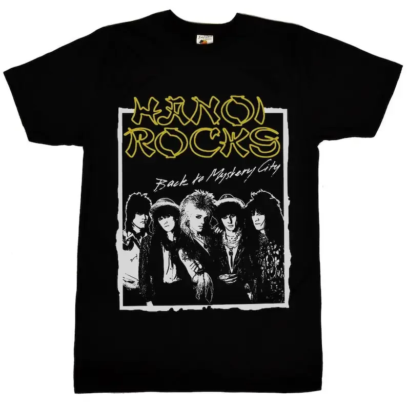 Hanoi Rocks Back To Mystery City Men's T Shirt long or short sleeves