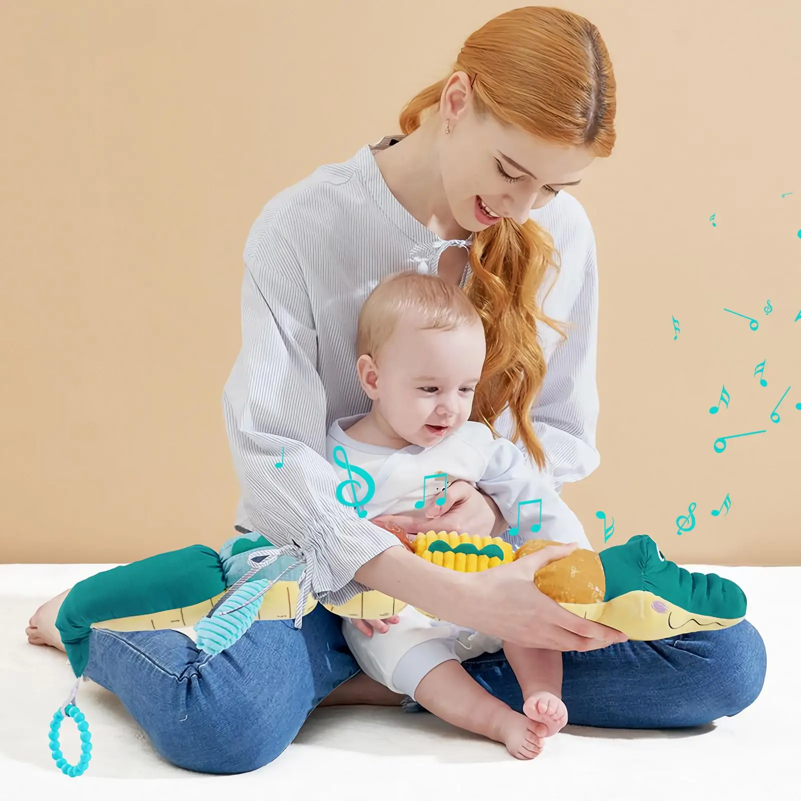Jouets musicaux pour tout-petits, animaux Crocodile en peluche, hochet froissé, jouets de dentition pour filles et garçons, anniversaires d'intérieur pour la maison