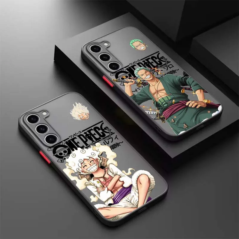 

One Piece Luffy Cartoon Art For Samsung A56 A42 A36 A34 A33 A32 A23 A16 A04 A03 Note 20 5G Frosted Translucent Phone Case