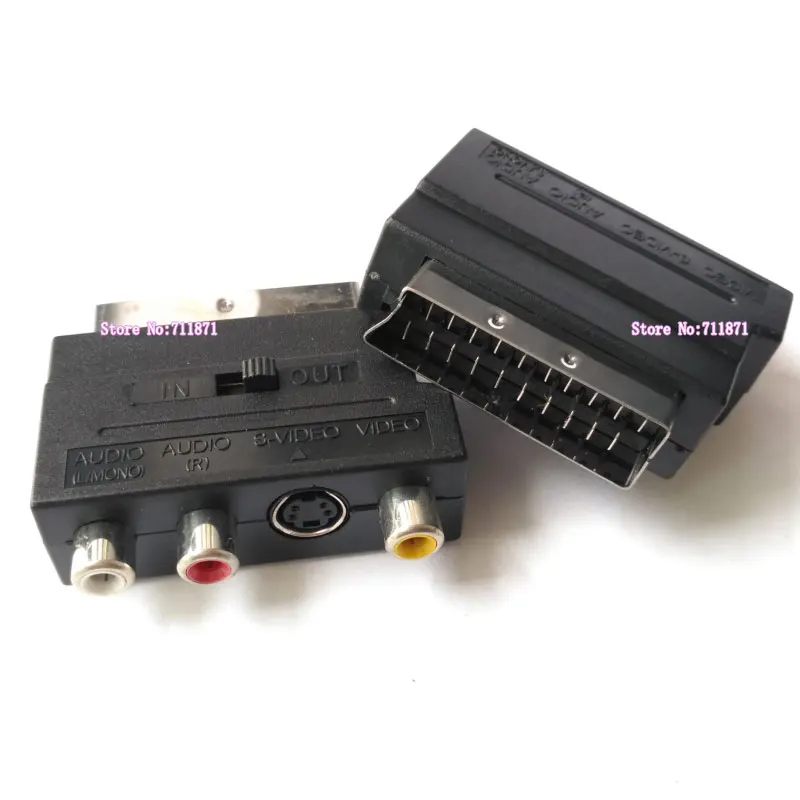 SCART to S-Video CVBS Video R L Audio Adapter Connector S-Video to Scart  AV to Scart Video L R Audio Connector Adapter Scart