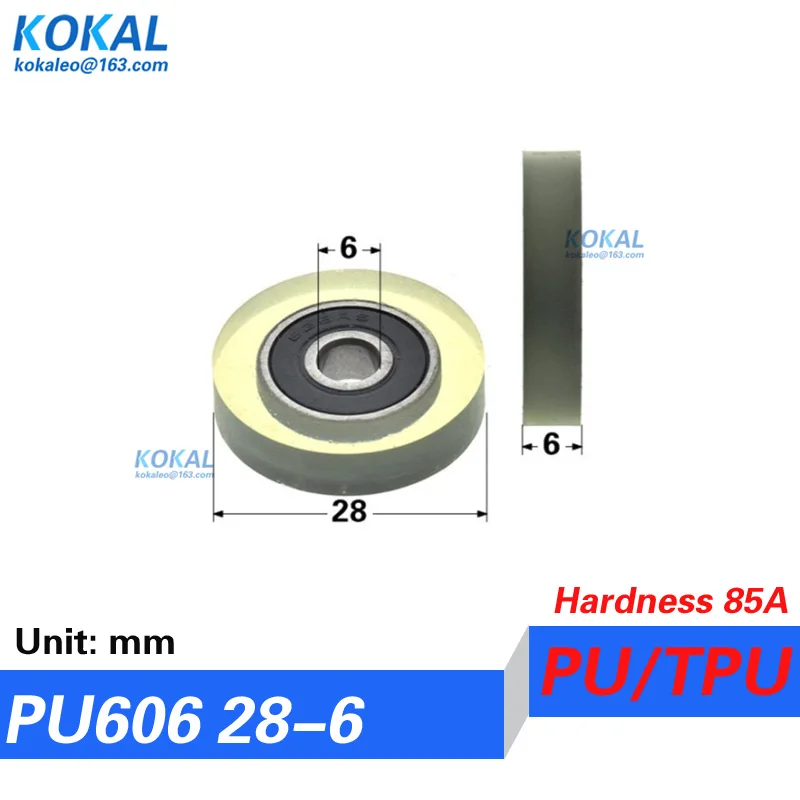 [PUd6] 4/10PCS low noise 626RS 626 polyurethane PU bearing roller currency count manchine TPU rubber display rack roller 25-35mm