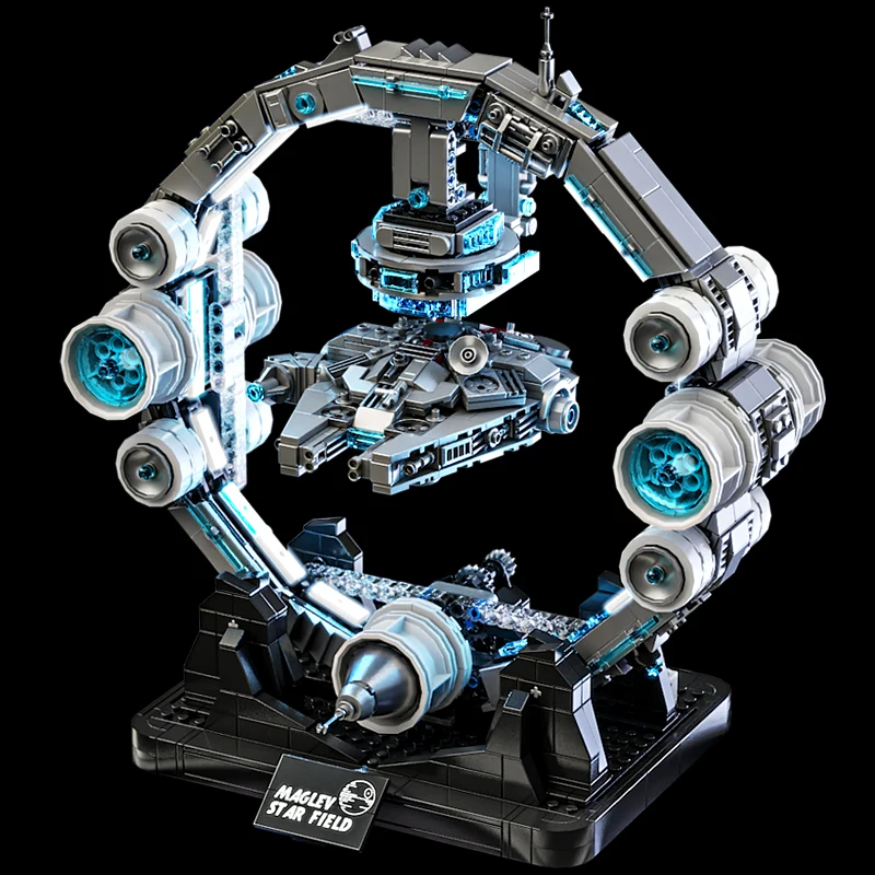 مجموعة مكعبات بناء سفينة الفضاء المغناطيسية 1200 قطعة، مجموعة نماذج UFO مع ضوء، ألعاب جذعية للأطفال والكبار، هدية للأولاد والبنات