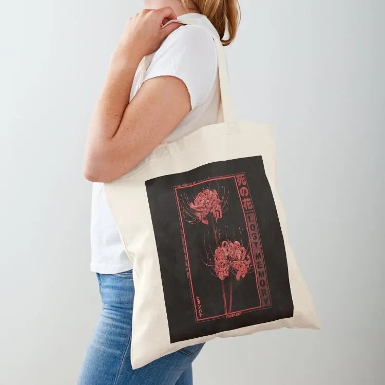 

Japanese Spider Lily in Grunge Anime Aesthetic Flower Tote Bag bag for beach Cloth bags tote bag women