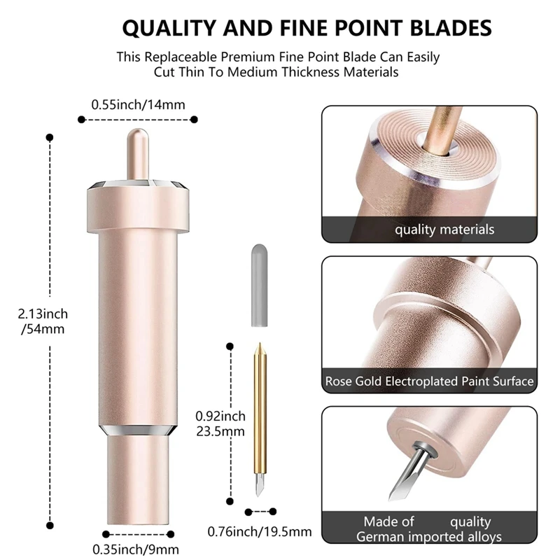 Cuchilla de corte profundo para Cricut Maker 3/Maker/Explore 3/Air 2/Air/One/Venture, hoja de punto profundo de 60 ° y carcasa