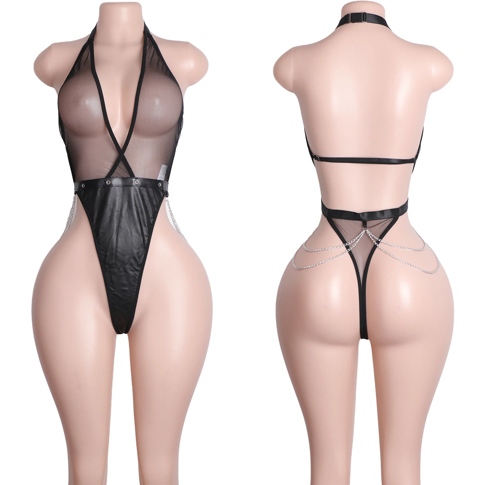 ボディスーツハロウィンランジェリー網タイツビキニセクシーなボトルガール衣装エキゾチックダンスウェアクラブパフォーマンスファッションハイカットストリッパー