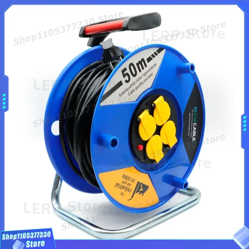 Heavy Duty Outdoor Extension Cord Reel 25m 30m 50m Power Cable Drum for Garden Construction Site Industrial Use Safe Socket