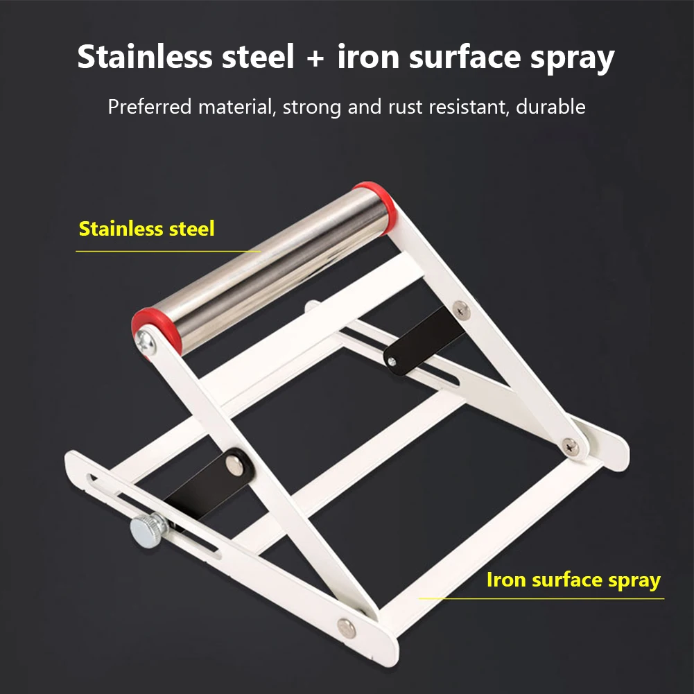 1PC Table Saw Stand Stainless Steel Height Adjustable Foldable Metal Cutting Machine Roller Support Stand Material Support Frame