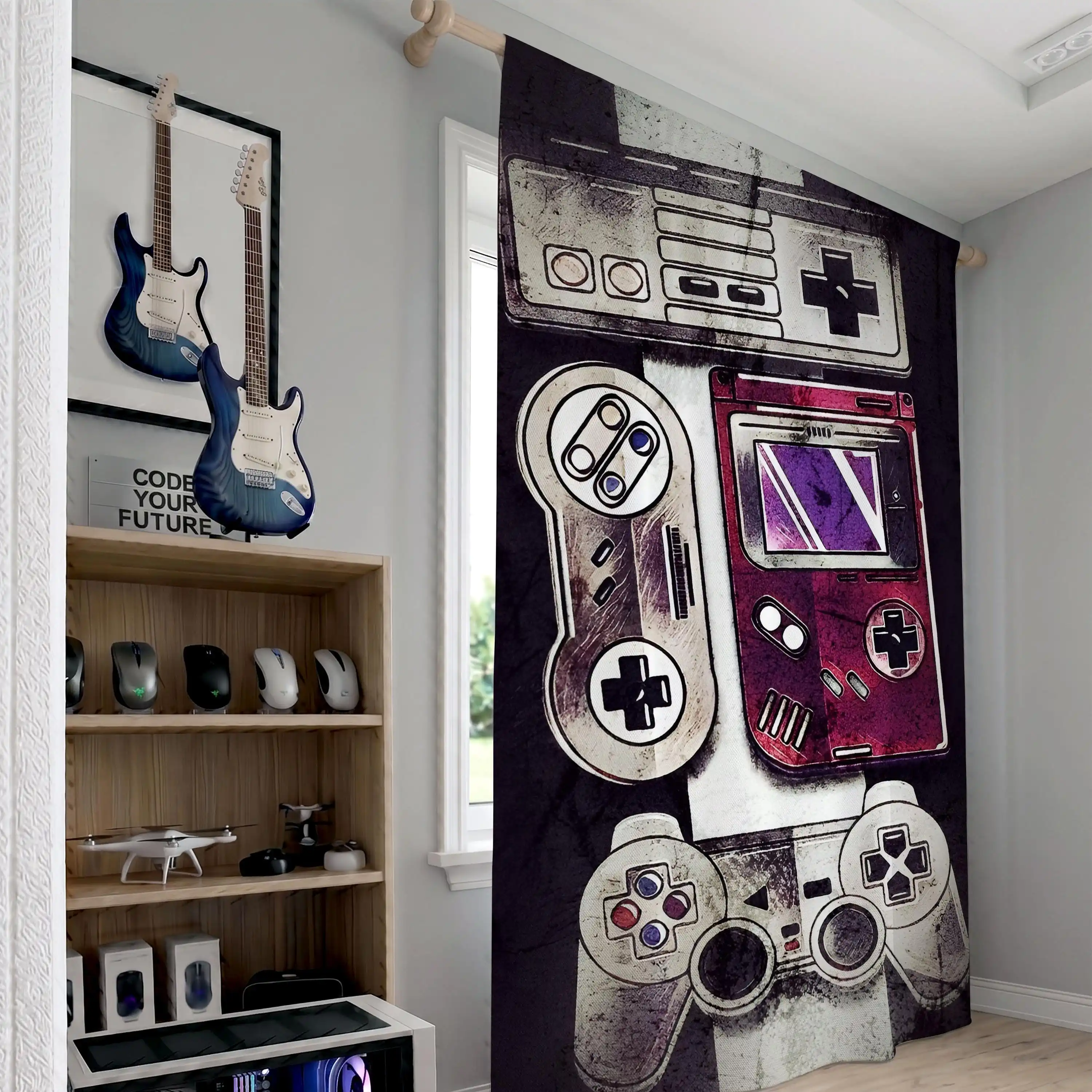 Cortinas con diseño de consola - Retro Gaming Youtube reseña y precio