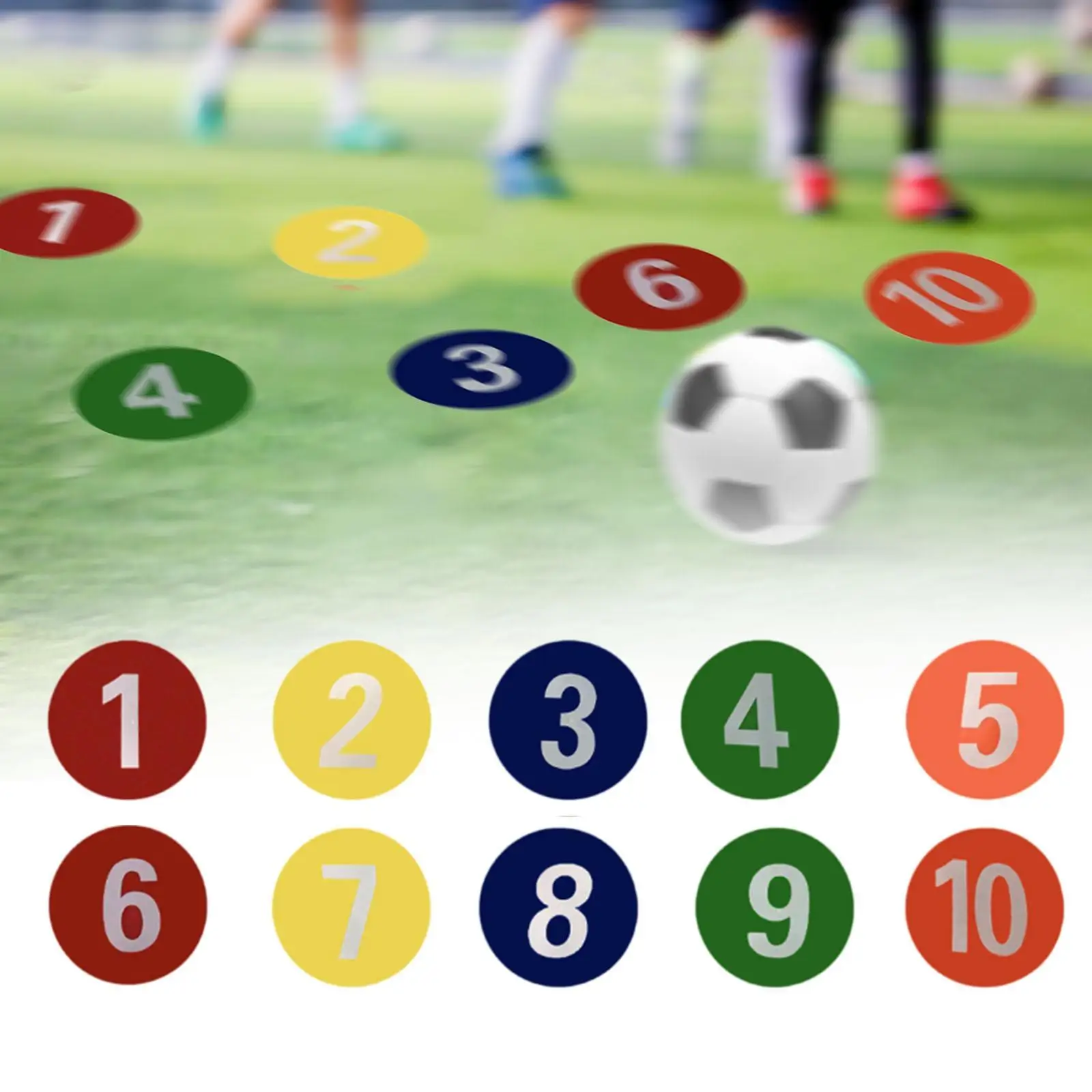 

Набор из 10 разноцветных маркеров для разметки пола, для тренировок по футболу в классе, для детских спортивных площадок