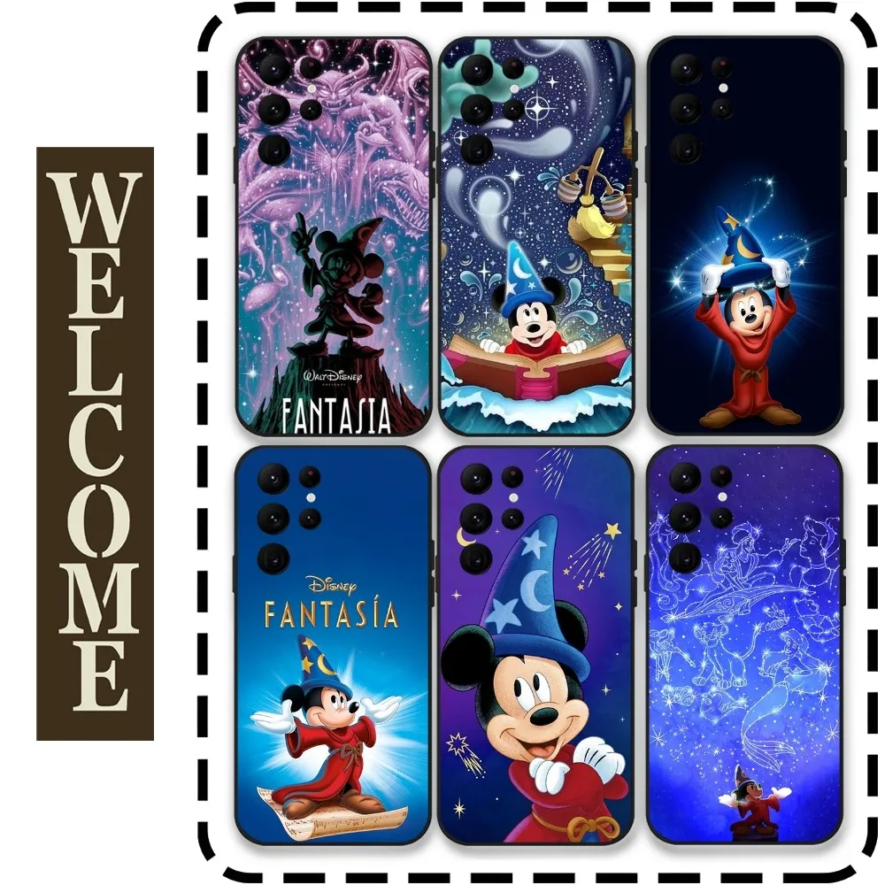 Fantasia Mickey Mouse Phone Case for Samsung Galaxy S24 Ultra S22 S23 Ultra S21 S20 5G Protective Silicone TPU Funda