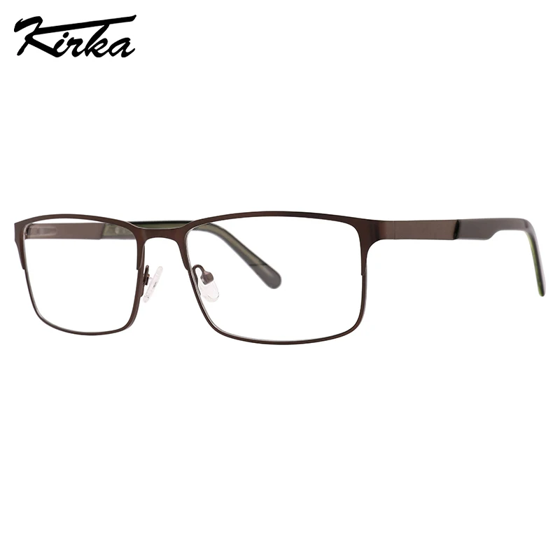 Kirka Male Eyewear Flat Rectangle Matt Colors Stainless Steel Front Metal Frames Prescription Optical Glasses for Men MM1041