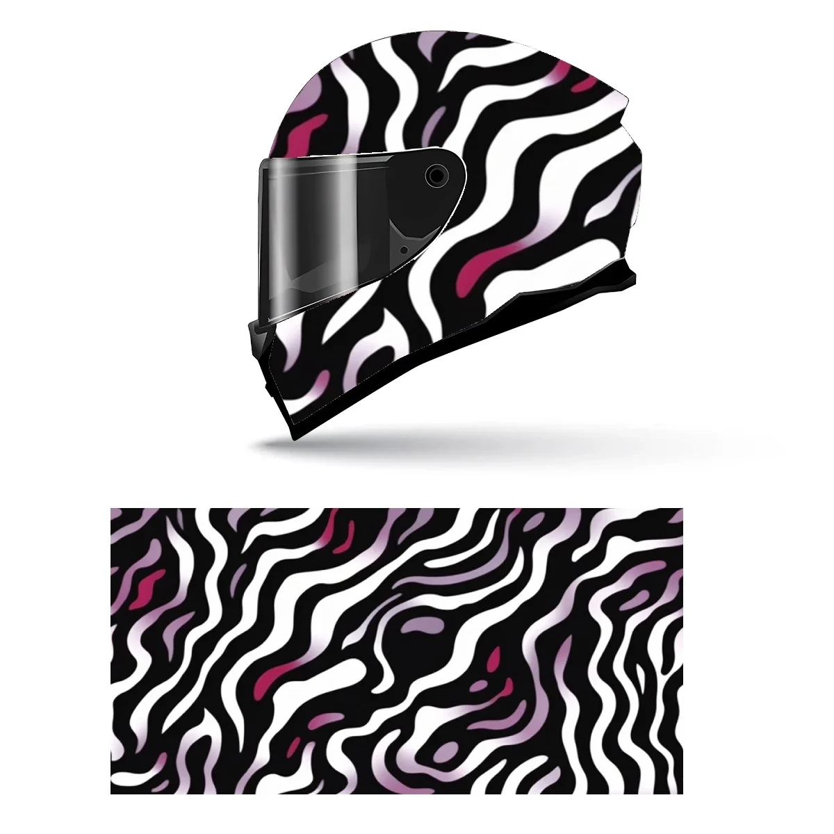 

Zebra Camouflage Full Helmet Wrap Sticker Motorcycle Helmet Racing Graphic Decal Vinyl Wrap Helmet Decorative Sticker