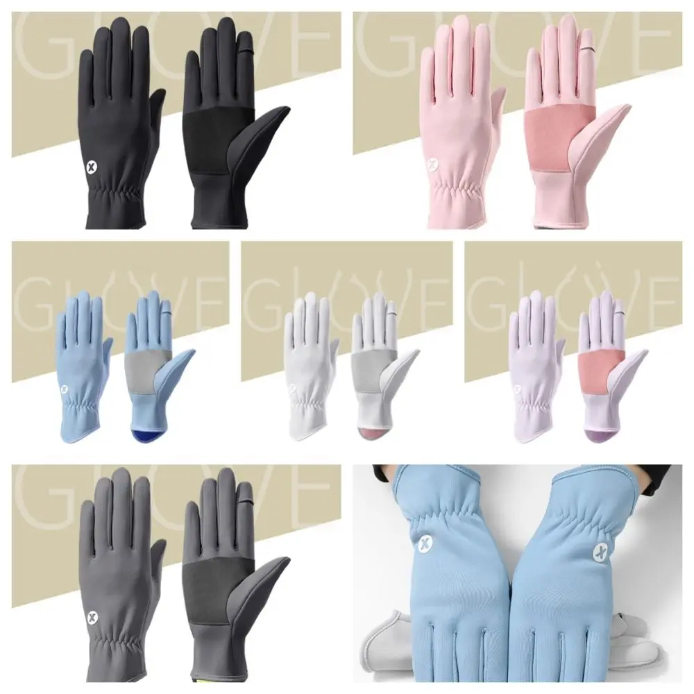 

Thicken Women Cycling Mittens Warm Touch Screen Five Finger Driving Gloves Ski Mittens Windproof Ski Plush Gloves Cycling