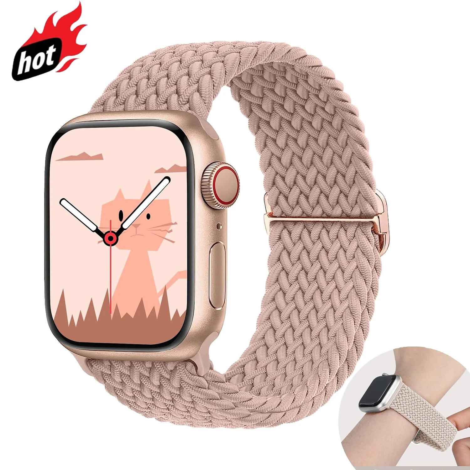 Bracelet tressé en Nylon pour Apple Watch série 11 10 9 8 7 6 5 46mm 42mm 41mm 44mm 45mm, Bracelet élastique pour bande Ultra 2/3 49mm