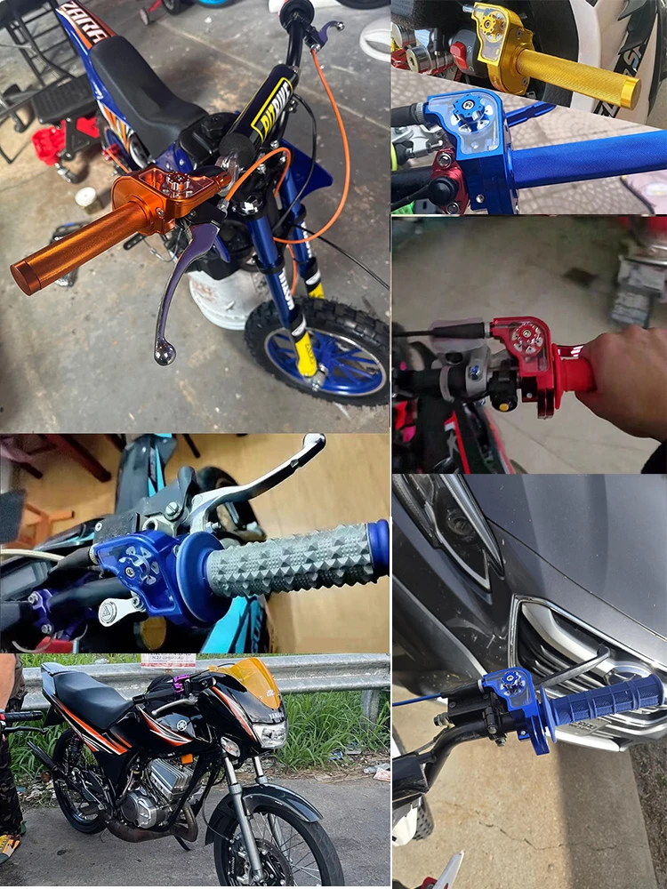 Uniwersalny, 22-milimetrowy, szybkoobrotowy manetka przyspieszenia do motocykla, wykonana z aluminium metodą CNC, pasująca do modeli CT200U, CT200U-EX, BT200X, CRF, KLX, SSR 50, 110, 125, 250. — 2