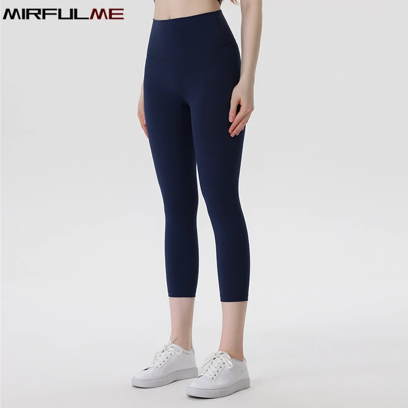 Women Yoga Cropped Pant Elastic Sport Leggings Quick Dry Workout Capris Hip Lifting Running Cropped Trousers Gym Fitness Tights