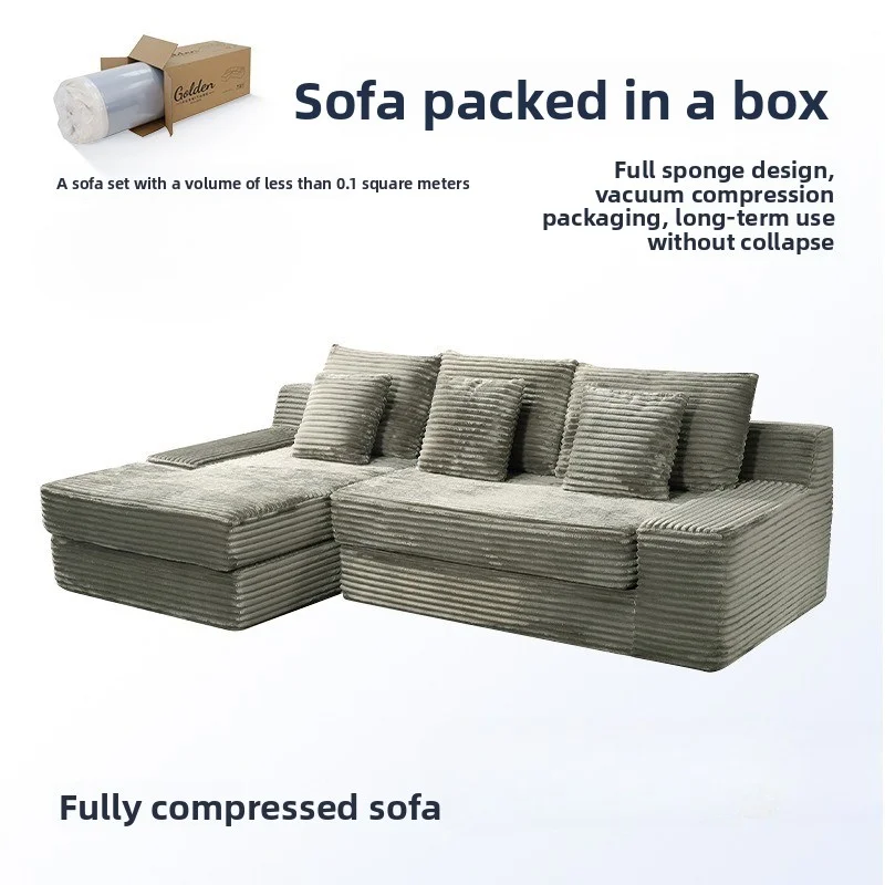 

Modern L Shaped Compression Sofas Loveseat Living Room Lounge Lazy Sofa Bed Floor Foldable Boneless Small Couch Furniture Home