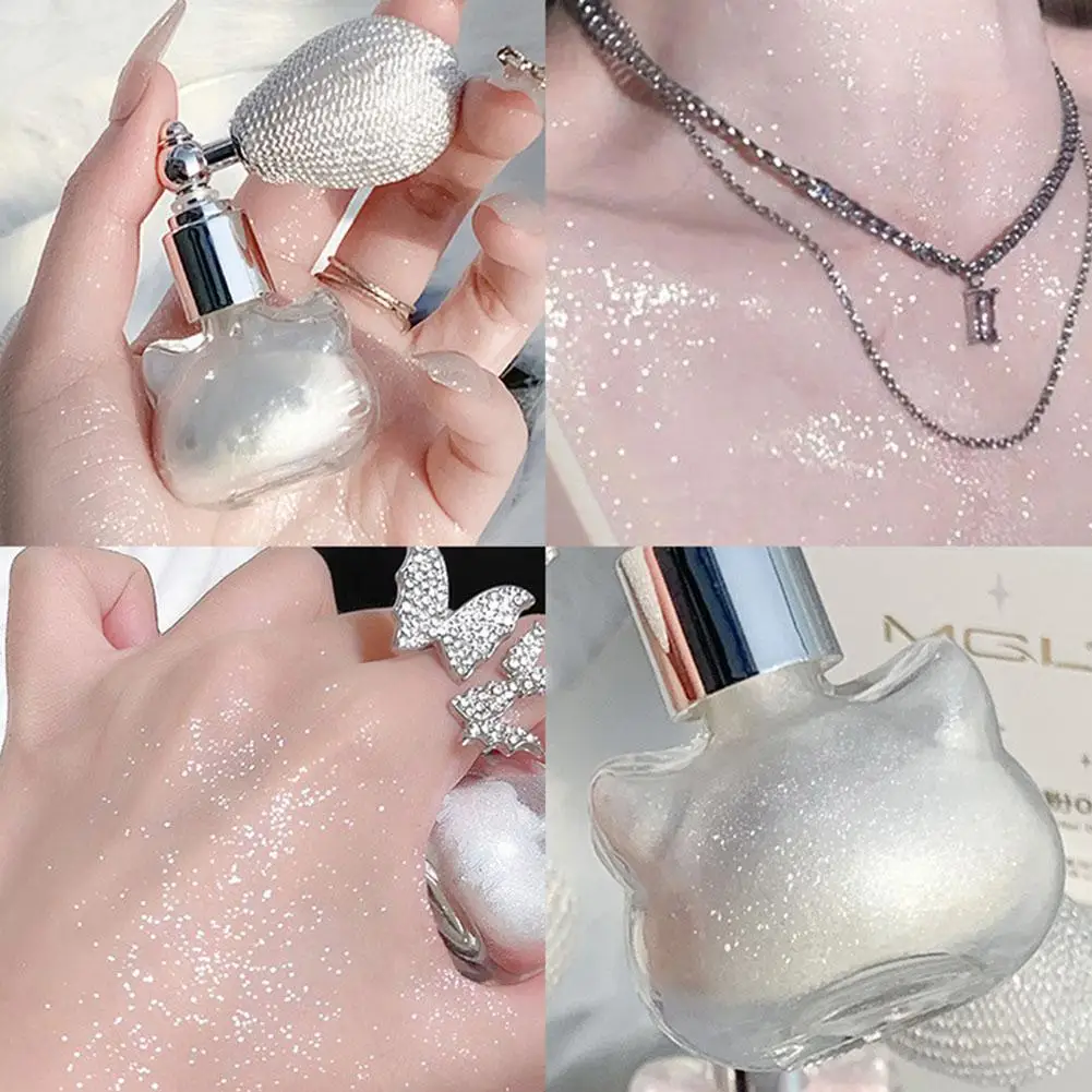 Shiny Glitter Body Powder Highlighter Diamond High Gloss Glitter Body Bronzer Highlighter Powder Face Contour Sparkling Makeup