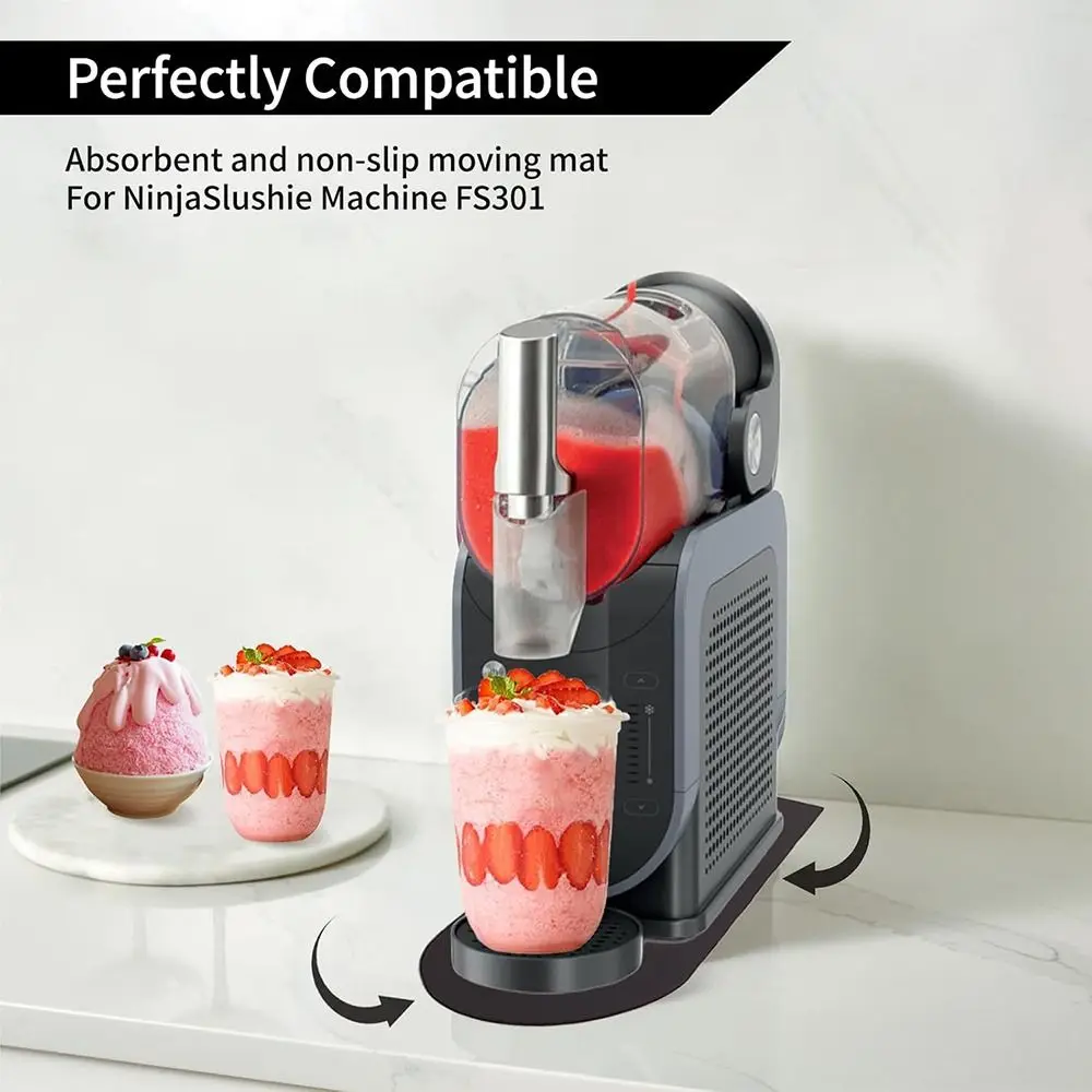 Rubber Smoothie Maker Mat Absorbent Thickening Non-slip Moving Mat Smooth Gliding Black Frozen Drink Machine Sliding Pad