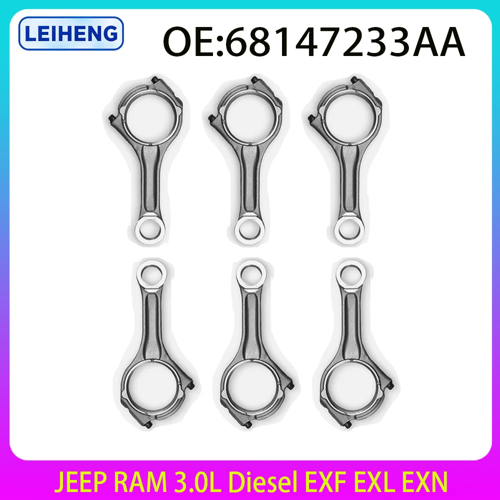 

6Pcs Con Connecting Rods Set For Jeep Grand Cherokee Chrysler RAM 1500 EXN EXF EXL 3.0T 3.0L 3.0 L T DIESEL 05-21 68147233AA