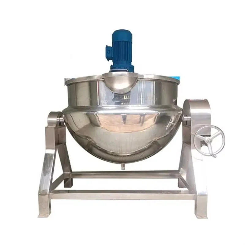 Sugar Boiler Caramel Jam Cooker Tilt Agitator Pot Cook Steam Cooking Mixer Machine Jacket Kettle With Mixer