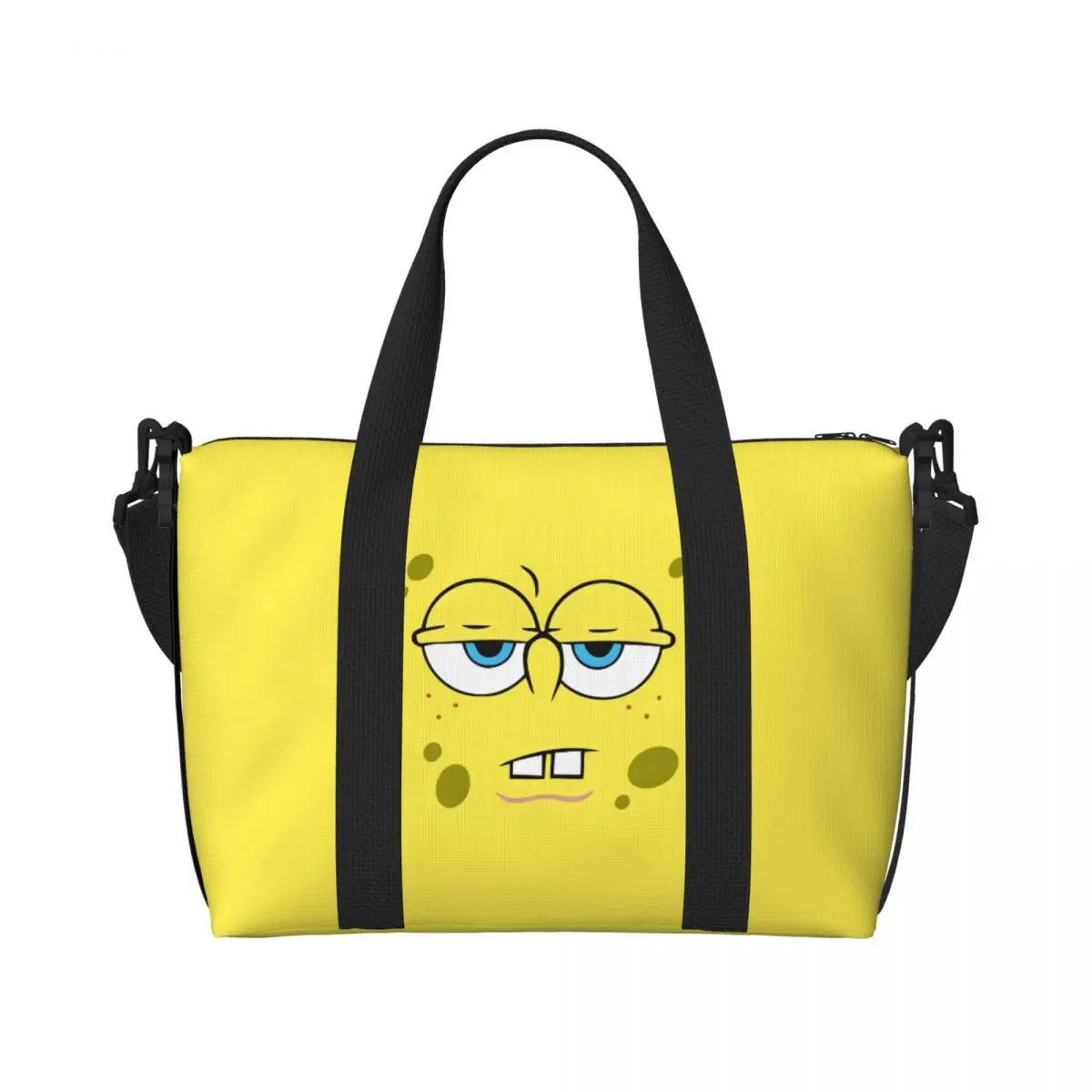 

Пляжная большая сумка на заказ SpongeBobed, женские милые мультяшные пляжные дорожные сумки с большим отделением для спортзала