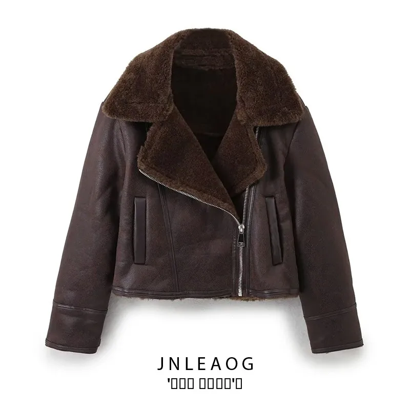 

Faionable Double-Sided ort Jaet Women's Outerwear Versatile Autumn New Arrival JNLEAOG Polyester Stand Fit Zipper